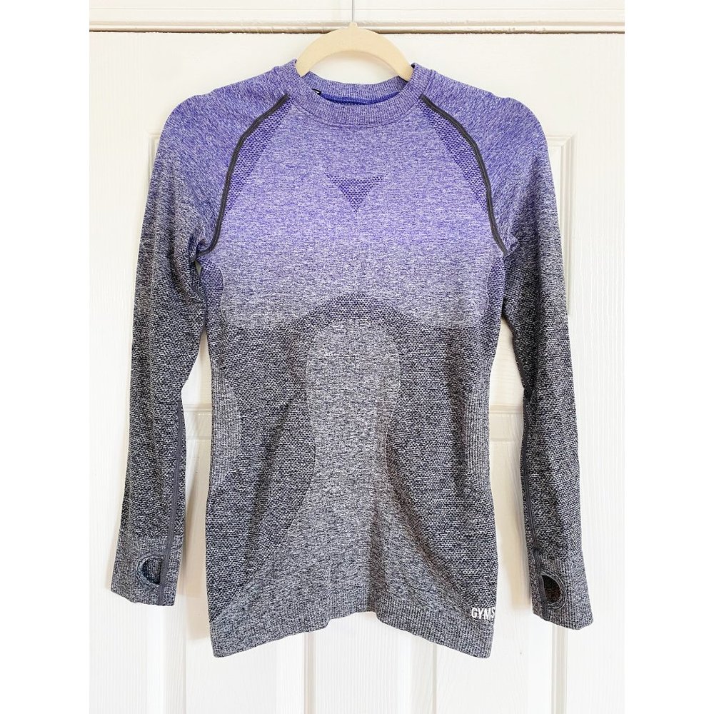 GYMSHARK OMBRE LONG SLEEVE SEAMLESS TOP